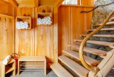 Treppe Sauna außen